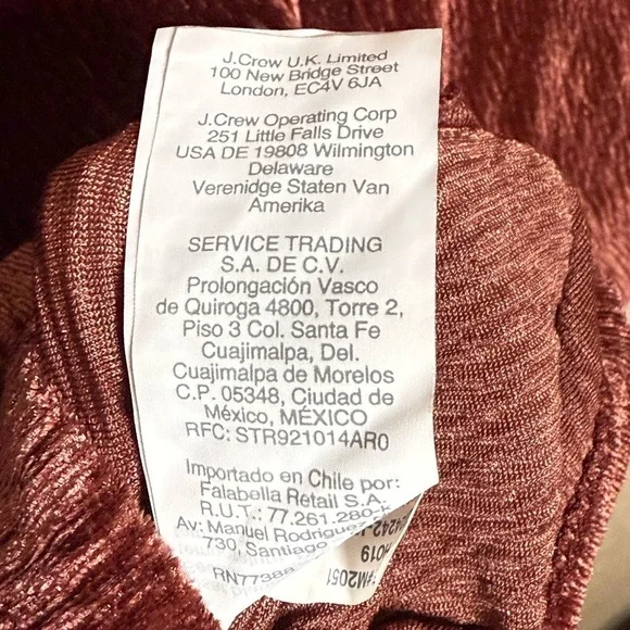 Madewell Texture & Thread Burgundy Crinkle Velvet Top 2X - Picture 7 of 8